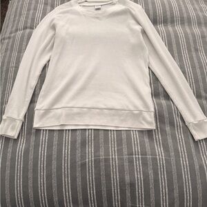 TNA Classic White Waffle Crew Neck Sweater